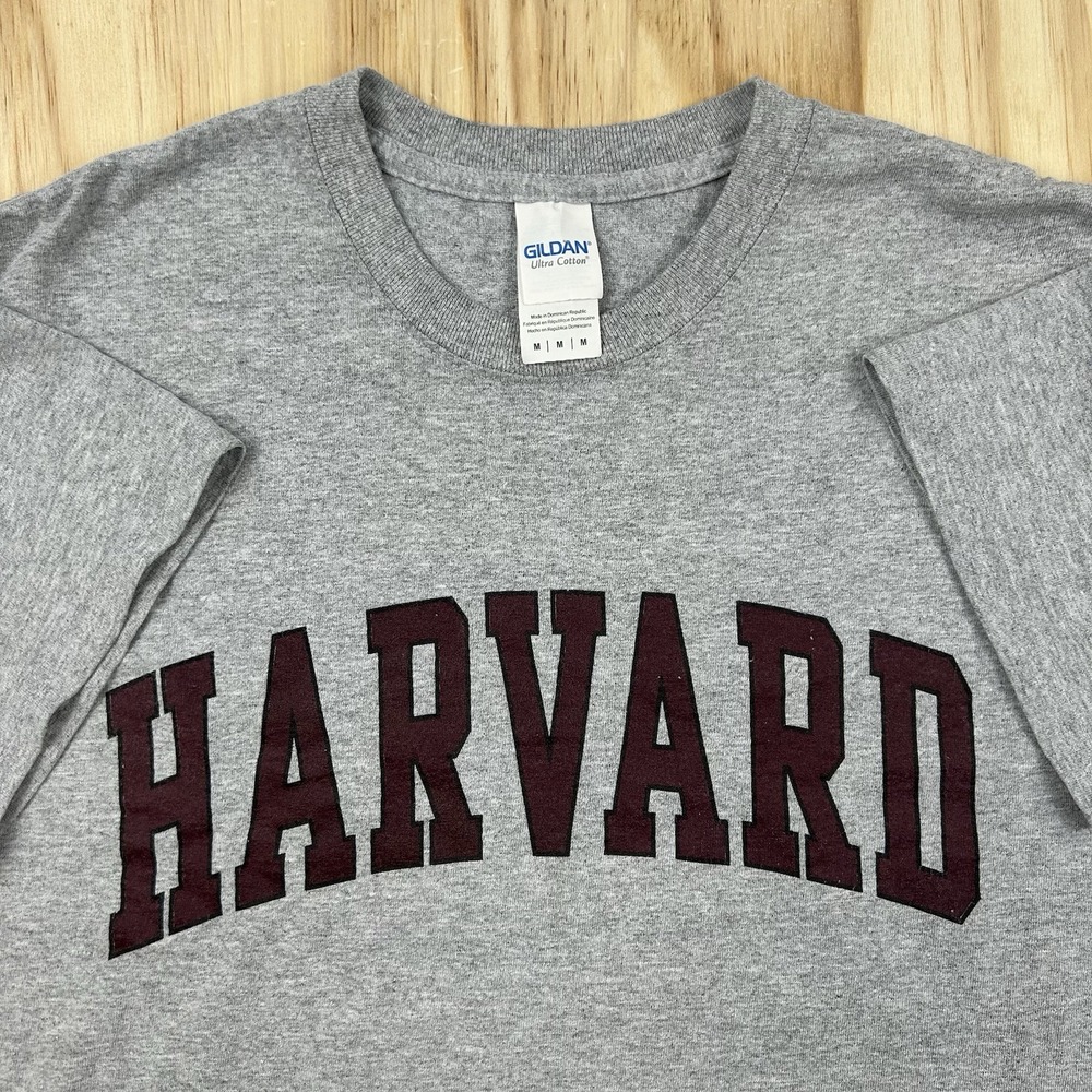 Harvard Crimson Team Gray T-Shirt Shirt Women's Size M Ivy Sport Short Sleeve